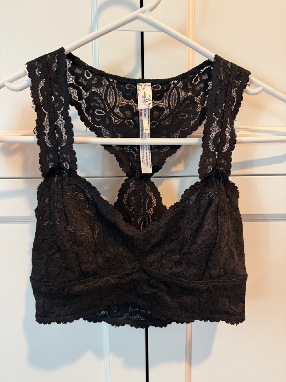 Free People Black Lace Racerback Bralette